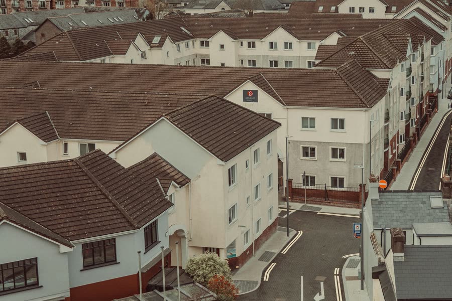Rows of townhomes